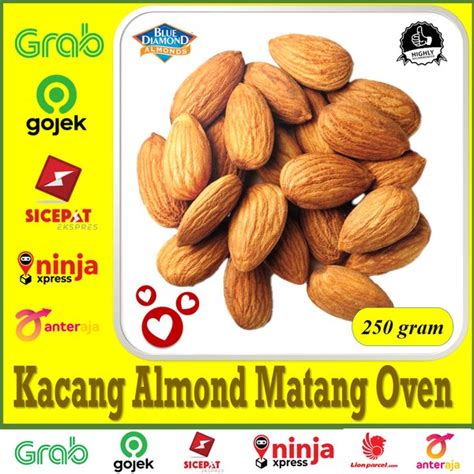 Jual Kacang Almond Panggang Kupas Premium Original Tawar Plain Blue