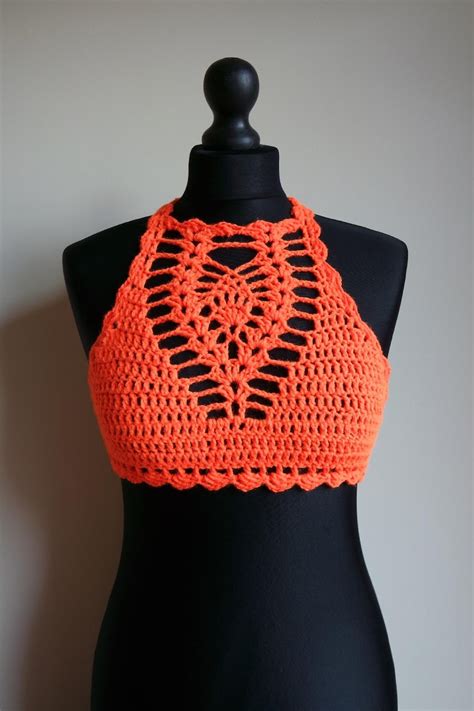 How To Crochet Easy Halter Top All Sizes Pattern By Marifu6a Etsy