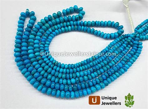 Turquoise Arizona Smooth Roundelle Beads