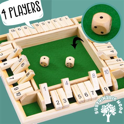 Jaques Of London 4 Player Shut The Box Wooden Board Games Shut The