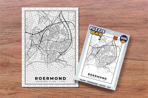 Puzzel Kaart Roermond Zwart Wit Legpuzzel Puzzel Stukjes