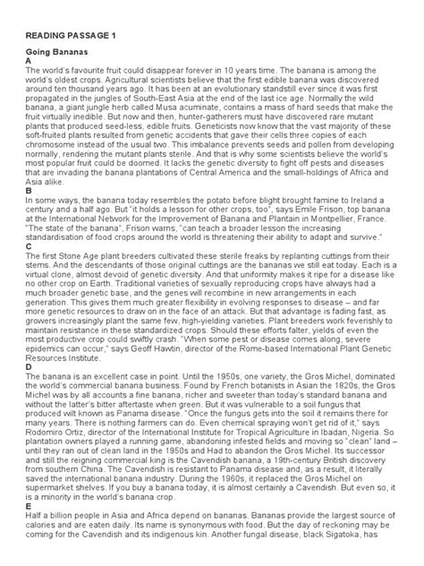 New Reading Going Bananas Pdf Banana Climate Change