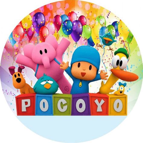 An Image Of Pocoyo And Friends With Balloons