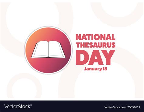 National thesaurus day january 18 holiday Vector Image