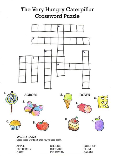 Picture Crosswords For Kindergarten