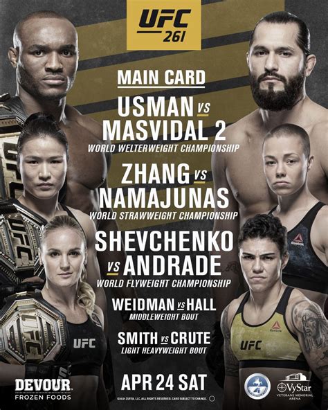 Ufc 261 Poster March 26 2021 Mma Photo