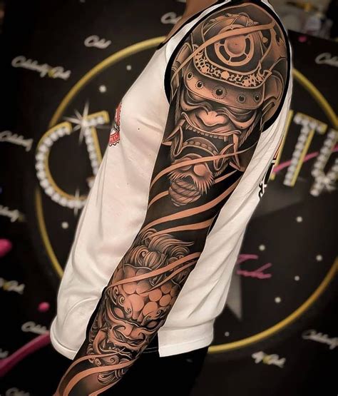 101 Amazing Black And Grey Tattoo Designs For 2024 Samurai Tattoo Sleeve Best Sleeve Tattoos