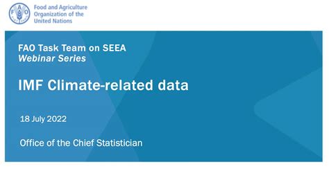 The Imf And Climate Change Statistics Webinar