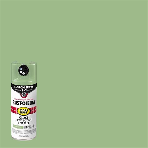 Rust Oleum Stops Rust 12 Oz Custom Spray 5 In 1 Gloss Laurel Green