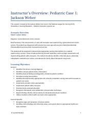 Vsimcombo Pediatriccase Jacksonweber Io Docx Instructor S Overview