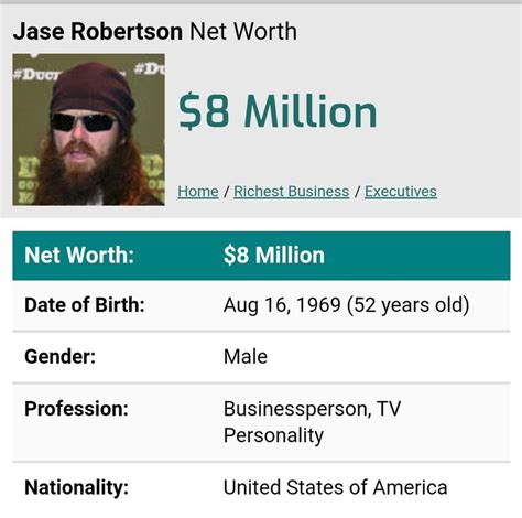 Jase Robertson net worth | Jase robertson, Business person, Net worth