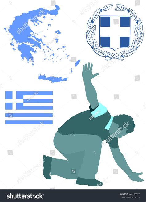 Greek Evzone Dancing Vector Silhouette Isolated Stock Vector Royalty