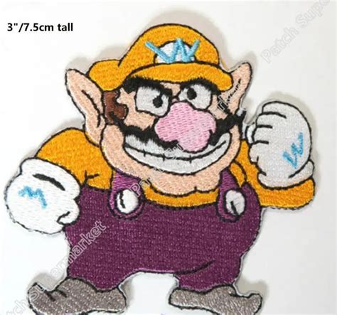 3 Wario Super Mario Brother Game Embroidered Iron On Patches For