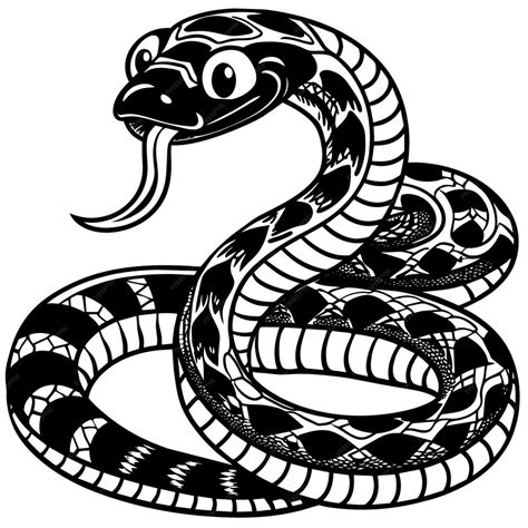 Premium Vector A Black And White Snake With A Black And White Snake