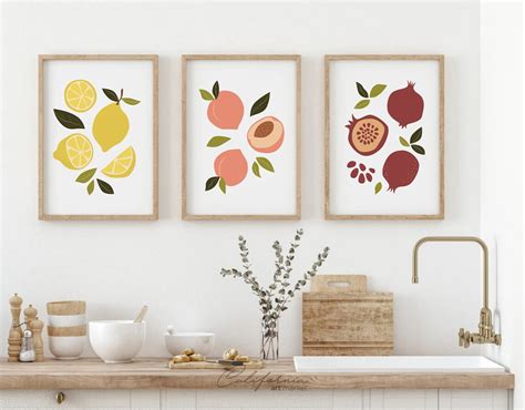 Kitchen Wall Art Set Of Kitchen Decor Wall Art Dining Room Etsy