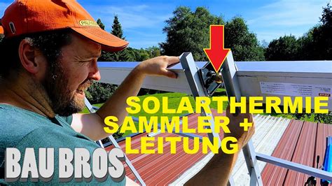 SOLARTHERMIE Sammler Anbauen Leitungen Auf Flachdach Verlegen