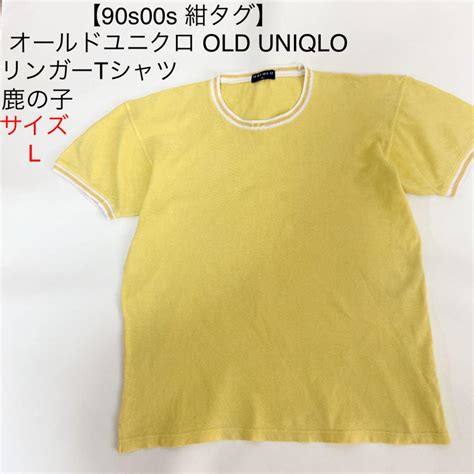 【90s00s 紺タグ】オールドユニクロ Uniqlo 鹿の子 Tシャツ 黄 L By メルカリ