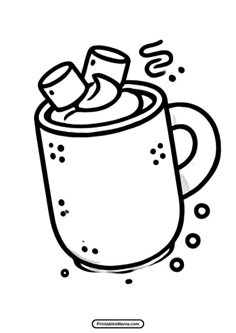 Hot Cocoa Coloring Pages Printables Mania