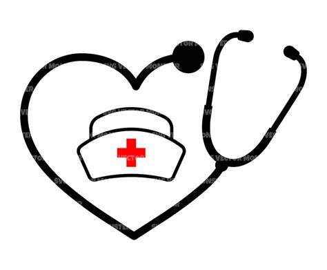 Heart Stethoscope Svg Nurse Hat Svg Nurse Life Svg Vector Cut File