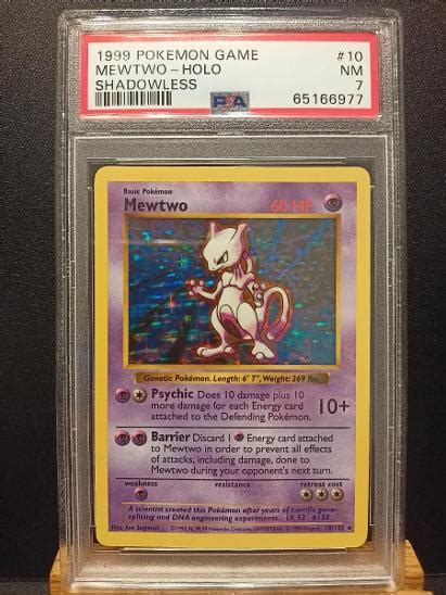 Ohodnocená Pokémon Karta Mewtwo Base Set Shadowless Holo 1999 Psa 7