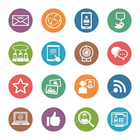 Social Media Icons Set 1 Dot Series ⬇ Vector Image By © Introwiz