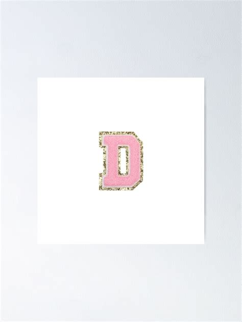 Preppy Pink Varsity Letter D Poster For Sale By Corsiglia Redbubble