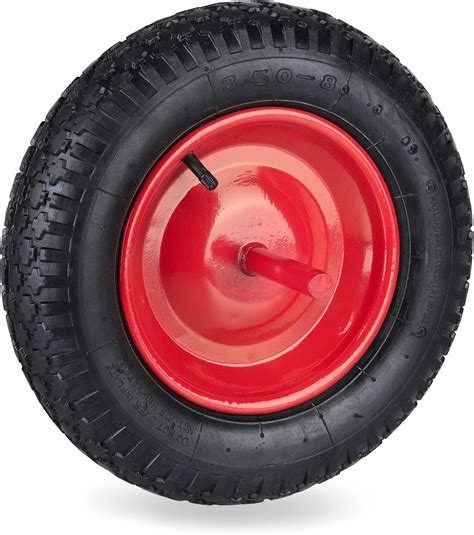 Relaxdays 3 50 8 Wheelbarrow Tyre Pneumatic Spare Wheel With Fixed