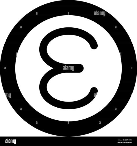 Epsilon Greek Symbol Small Letter Lowercase Font Icon In Circle Round