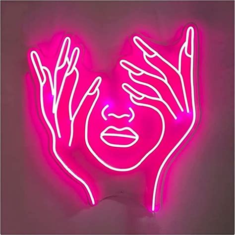 Girl Face Neon Sign For Wall Decor Indoor LED Neon Light Sign For