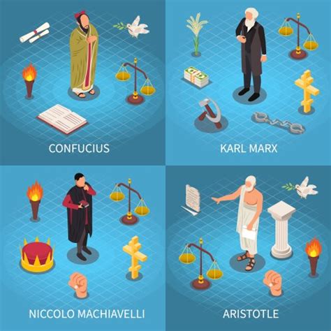 Most Famous Philosophers Set Royalty Free Vector Image