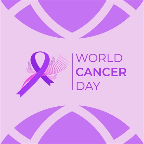 World Cancer Day Purple Ribbon Illustration Design 4930337 Vector Art