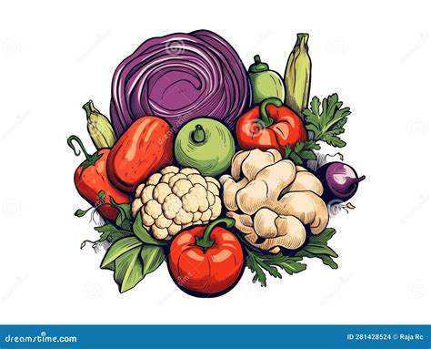 Vegetables Ai Generative Stock Illustration Illustration Of Logos 281428524