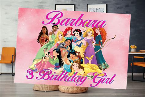 Disney Princess Backdrop Disney Princess Birthday Disney Princess Party Disney Princess