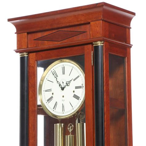 Sligh Metropolitan Empire Style Cherry Wood Grandfather Clock Ebth