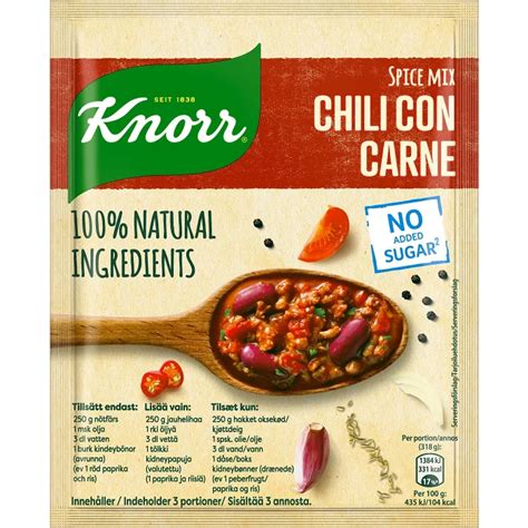 Matmix Chili Con Carne Portioner G Knorr Handla Mat Online Fr N