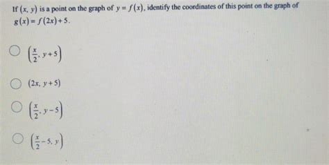 Solved Given A Point −2 0 On The Graph Of Y F X Identify