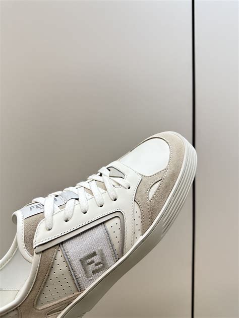 Fendi Lace Up Sneakers Cream For Women Dealiax