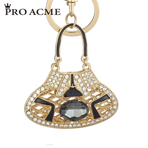 Pro Acme Fashion Rhinestone Enamel Bag Keychain For Women Pendant Chic