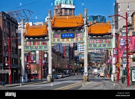 Vancouver Chinatown and the Millenium Gate Stock Photo - Alamy