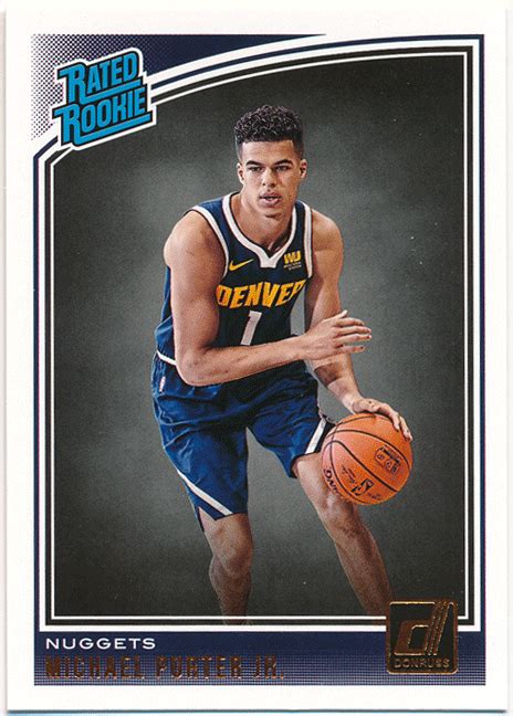 Michael Porter Jr Nba Panini Donruss Rc Rated Rookie Card