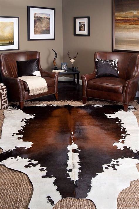 Cowhide Western Home Decor Chic Living Room Decor Rugs In Living Room