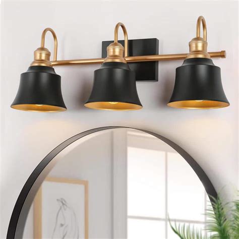 Uolfin Modern Industrial Bathroom Vanity Light 22 8 In 3 Light Black