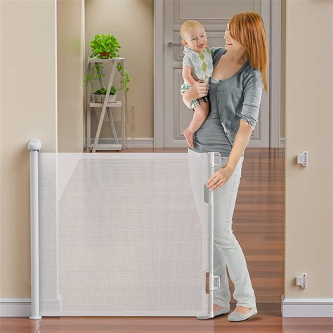 Retractable Baby Gates, BabyBond Baby Gate for Stairs Extra Wide 59” X 33” Tall for Kids or Pets ...