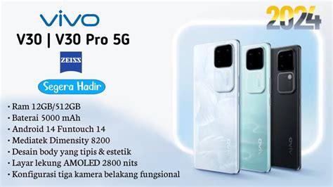 HP TERBARU 2024 VIVO V30 PRO 5G Segera Rilis Review Spesifikasi YouTube