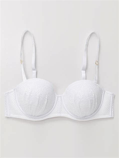 Push Up Bra Full Figure Strapless Pleated Lace Multiway Bra Wingslove