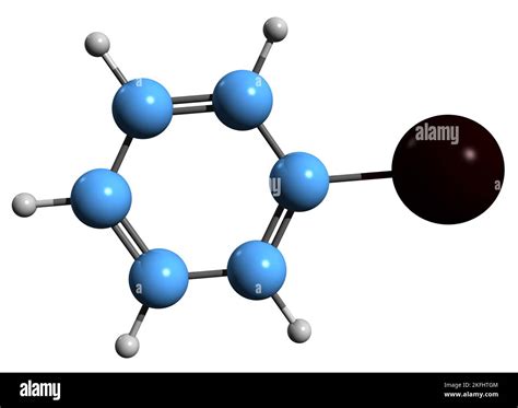 3d Image Of Iodobenzene Skeletal Formula Molecular Chemical Structure