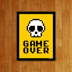 Placa Decorativa Game Over Skull Leroy Merlin