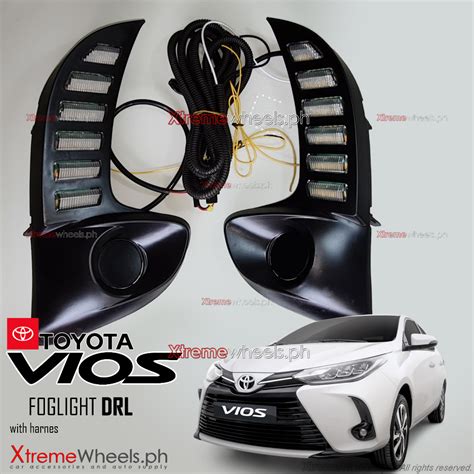 Toyota Yaris Vios J E G V Drl Led Front Bumper Fog Light