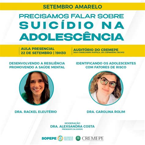 Precisamos Falar Sobre Suicídio Na Adolescência Cremepe