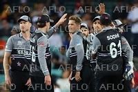 New Zealand S Lockie Ferguson C Celebrates With Teammates